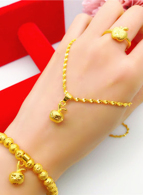 仿黄金吊坠项链越南沙金女士镀金