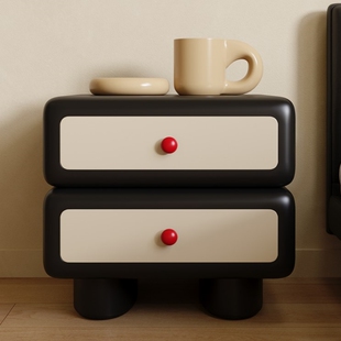 北欧烤漆床头柜个性网红床边抽屉柜现代简约卧室二斗柜储物柜整装