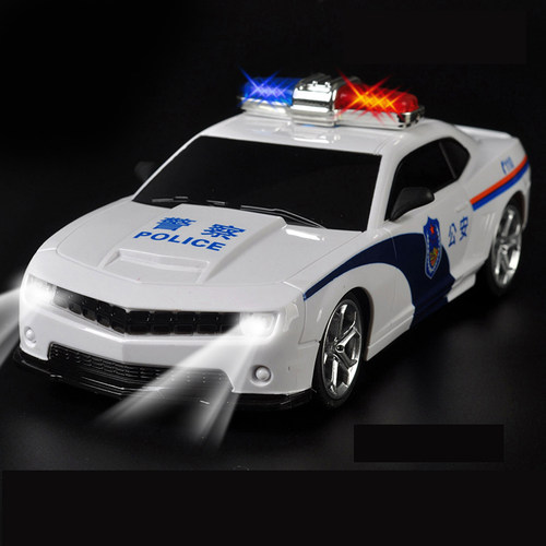 充电遥控警车灯光110特警车礼物