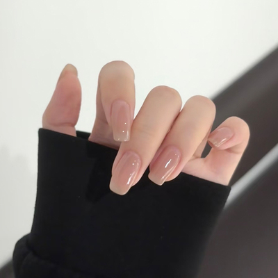 纯手工裸色穿戴甲短款百搭显白