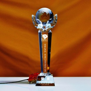 水晶奖杯定制创意维护和平运动会团体室内设计比赛个人荣誉纪年会