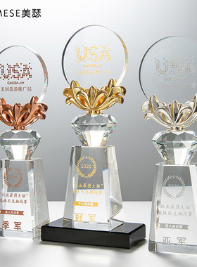 奖杯水晶照片定制员工奖杯阅读之星奖杯优秀员工奖音乐音符奖年会
