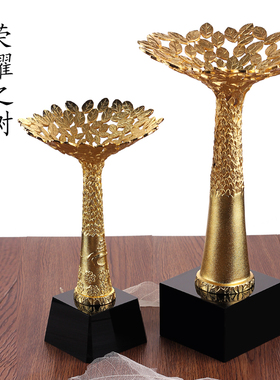 奖杯 水晶 定制金属奖品制作销售冠军荣耀之树定做比赛奖牌纪年会