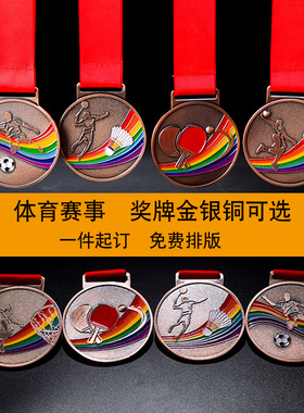 奖牌定制运动会比赛乒乓球篮球足球羽毛球MPV篮球奖牌制优秀年会