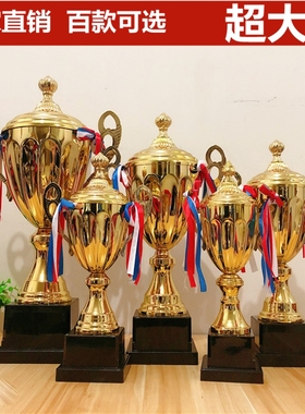 金属特大奖杯定制高档创意运动会篮足球信鸽体育纹绣轮滑比赛年会