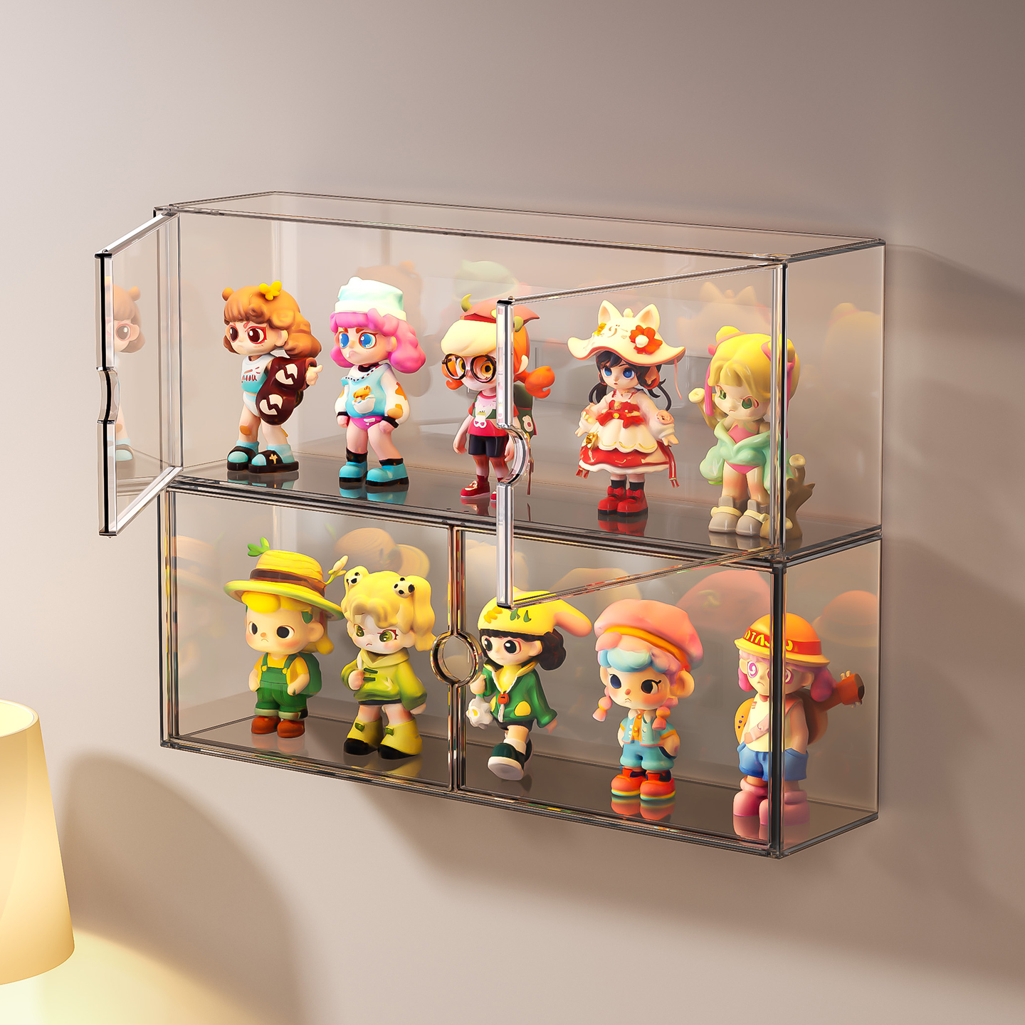 壁挂式手办展示柜盲盒收纳盒