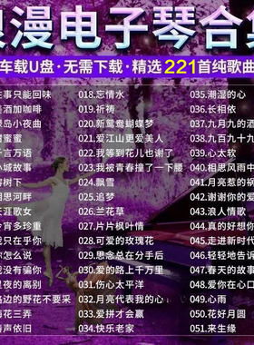 浪漫抒情电子琴U盘纯音乐乐器轻音乐U盘无损音质重低音伴奏曲优盘