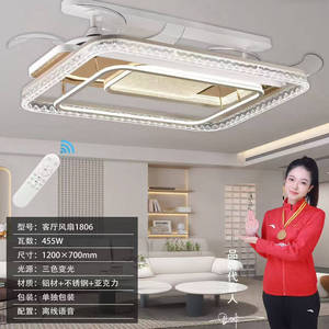 客厅风扇灯2025新款现代简约节能全屋套装大尺寸高亮度长方形