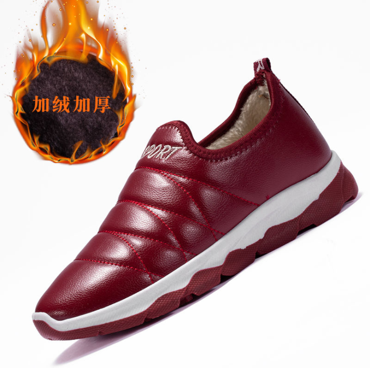 男女皮面防水二棉加厚老北京布鞋