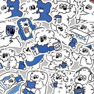 小狗手机壳划算笔记本超卡通张简笔画淘气可爱一件iPa130起批贴纸