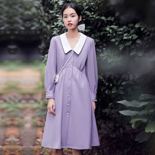 鸟2021夏季新年红色连衣裙法式复古赫本风高腰显瘦收腰订婚裙女