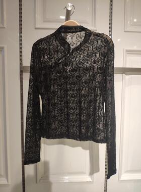 2021春季新款2DCB1135新中式植绒网纱针织衫A2DCB113589-淘宝网