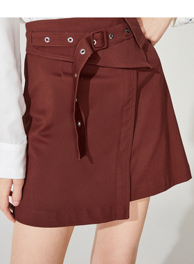 鸟2021夏A1GE83103百搭仿牛仔半裙女宽松休闲设计感不规则A字短裙