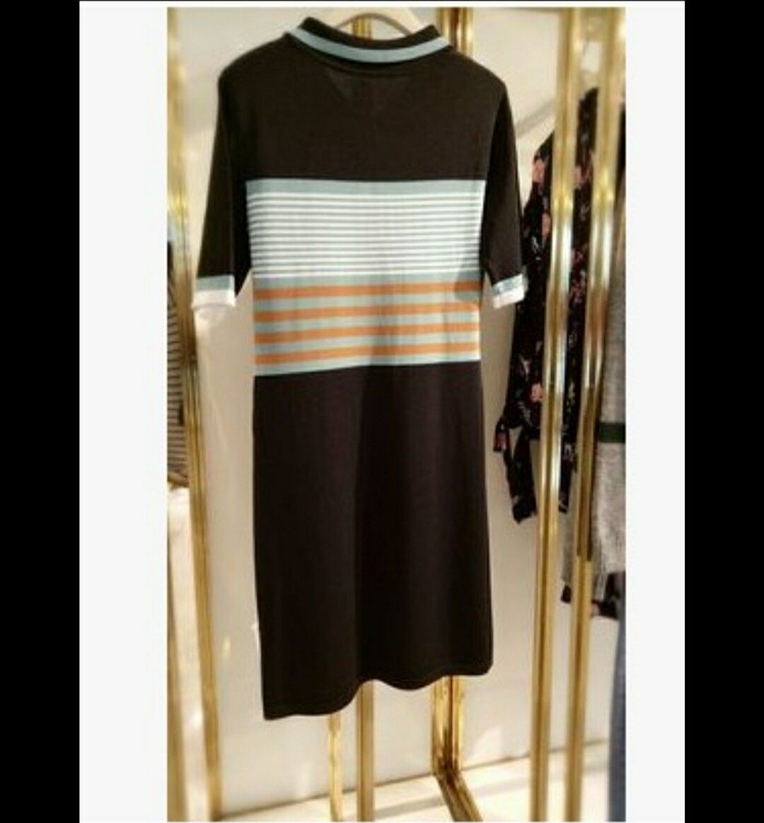 2022夏A2FA81333收腰中长款短袖套头线衫连衣裙显瘦短袖长裙