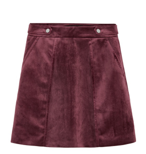 2020秋纯色A2GE83532丝绒半裙女高腰A字短裙A2GE8353212酒红藏青