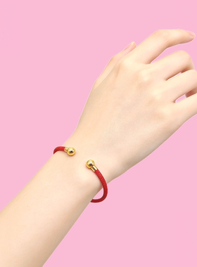 Folo中性钢轻奢好运红手镯特惠