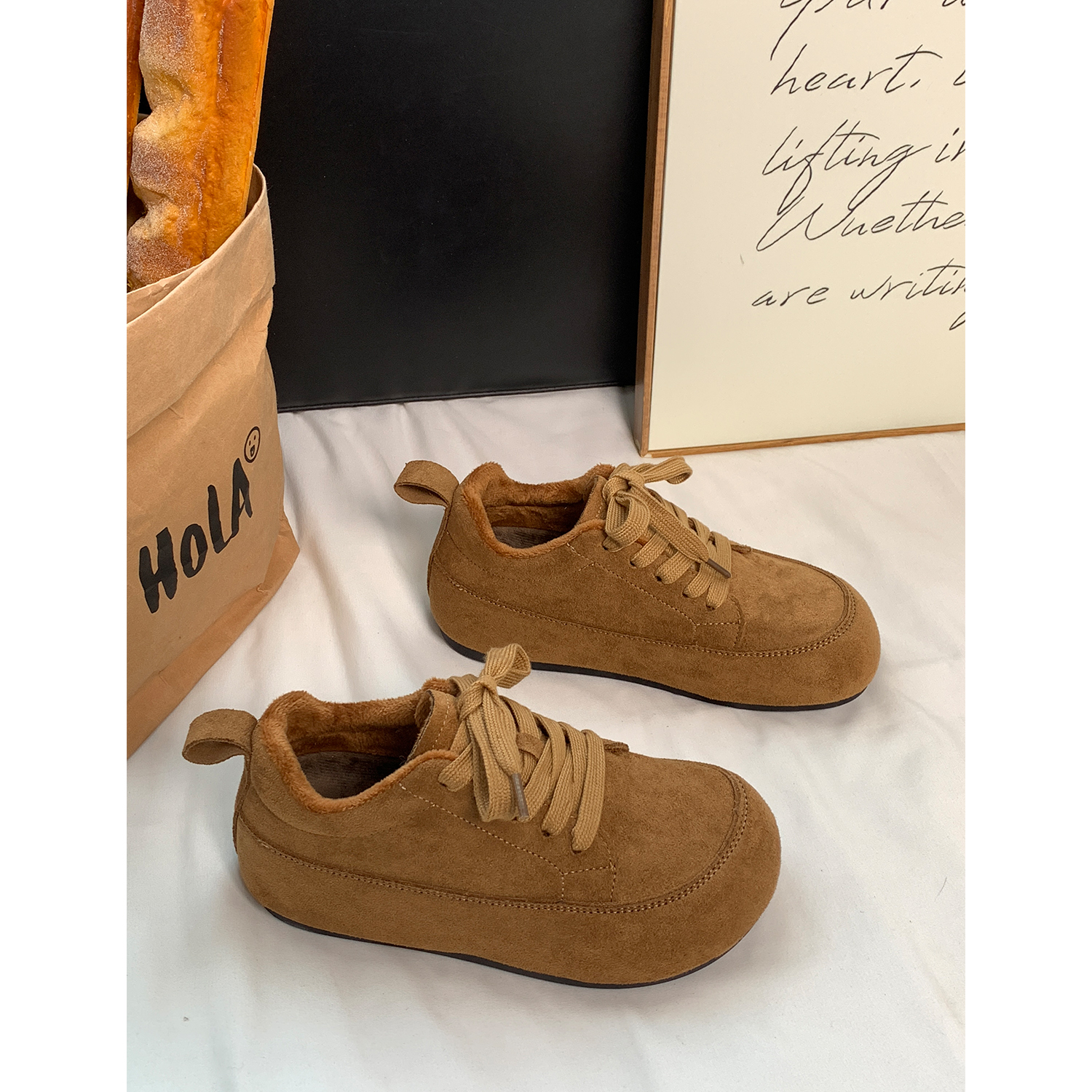 厚底加绒休闲鞋女2025冬季新款百搭内增高棉鞋保暖加厚软底女单鞋