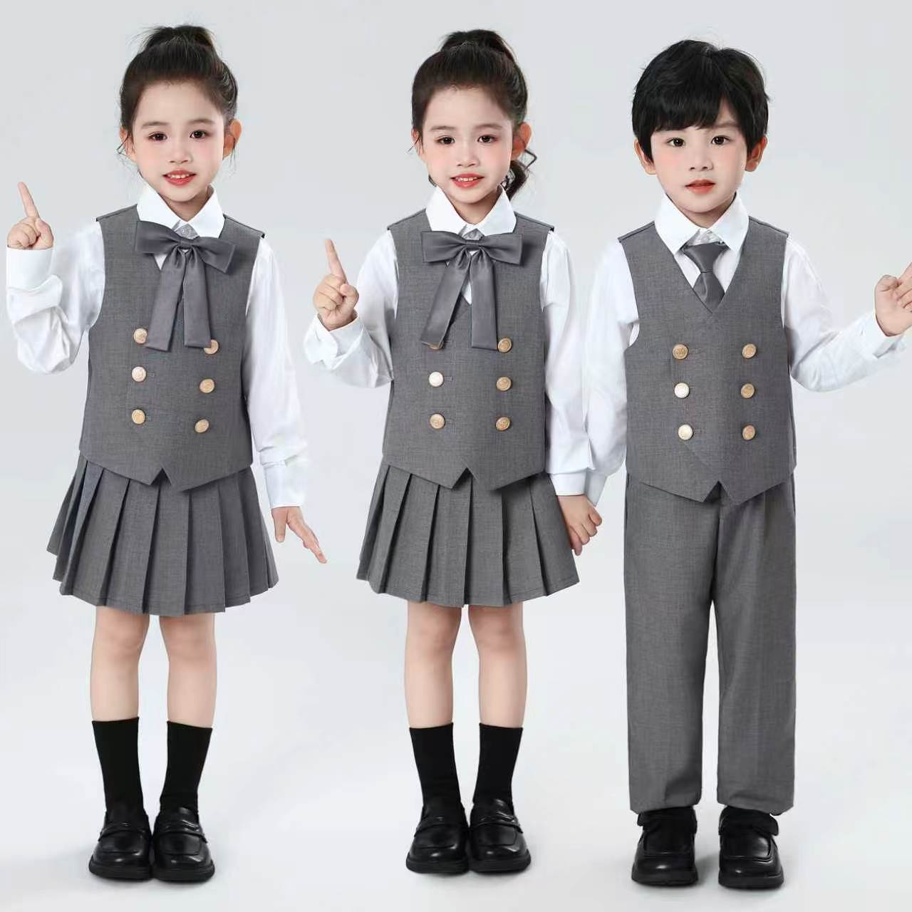 春秋男女童幼儿园园服校服套装儿童班服小学生英伦风三件套演出服