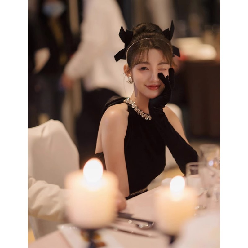  Black long skirt, velvet gloves+XL   + $4.71 