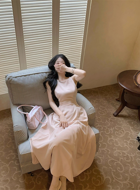 从一【繁花】立体裁剪红色连衣裙女春中长款超大摆a字裙礼服时刻