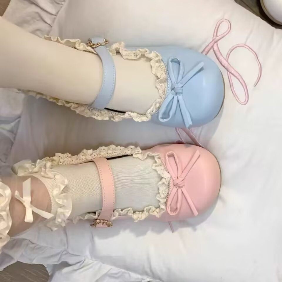 Lolita软底可爱洛丽塔蝴蝶结单鞋女平底圆头百搭可爱玛丽珍鞋