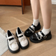 日系原创Lolita蝴蝶结小皮鞋 jk复古厚底玛丽珍单鞋 女2025夏季 新款