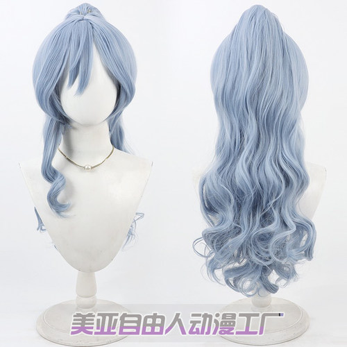 【自由人】虚拟主播Yano Kuromu 夜乃cos假发仿真头皮分体马尾卷