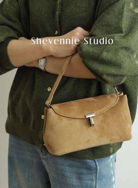 Shevennie2026早春老钱风麂皮小方包托特包单肩斜挎高级感通勤包