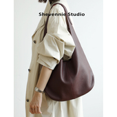 秋冬包包女款 shevennie牛皮单肩手提腋下水桶托特包 大包2025新款