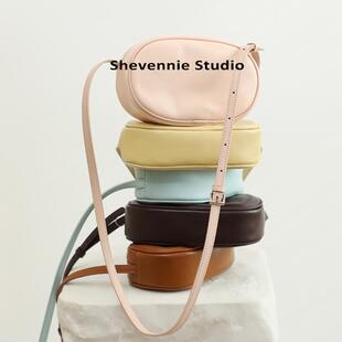 Shevennie 多巴安简约女士羊皮复古休闲单肩斜挎手机包通勤小圆包