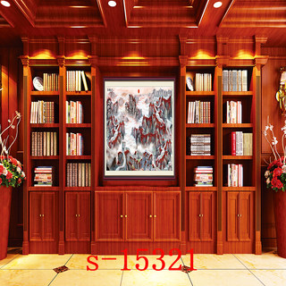 22年新款直播背景布网红主播3d背景布茶室书架书柜中式装饰背景布