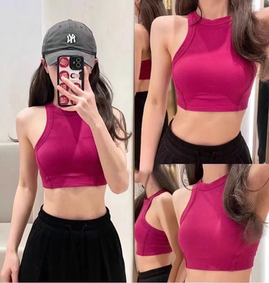 Rara健身新款螺纹运动内衣女防震聚拢美背瑜伽服背心式文胸一体式