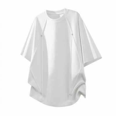 美式解构铆钉短袖t恤男款夏季潮牌宽松boxy版型青少年半袖上衣