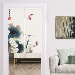 日式 半帘创意免打孔帆布门帘 可定制图案遮挡布厨房卫生间卧室个性