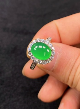 天然冰种玛瑙玉髓活口戒指