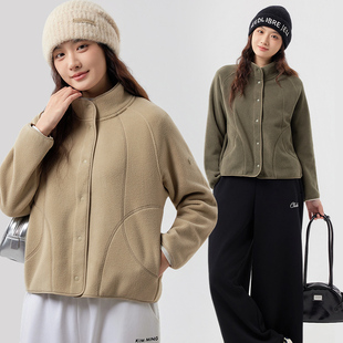 【售后无损件】芭蕉树下万粒绒外套女款秋新款摇粒绒休闲抓绒衣