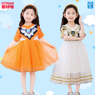 奥特曼夏季女童连衣裙格丽乔网纱连衣裙洋儿童六一礼物女宝公主裙