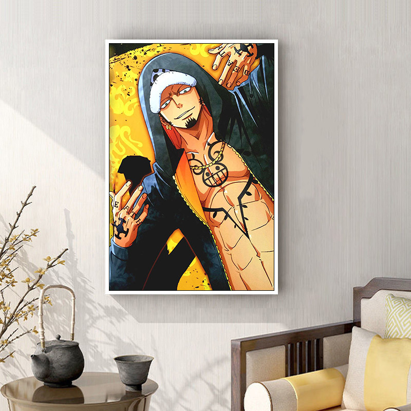 创意礼物送朋友手工填色画diy数字油彩画海贼王动漫人物 特拉法罗