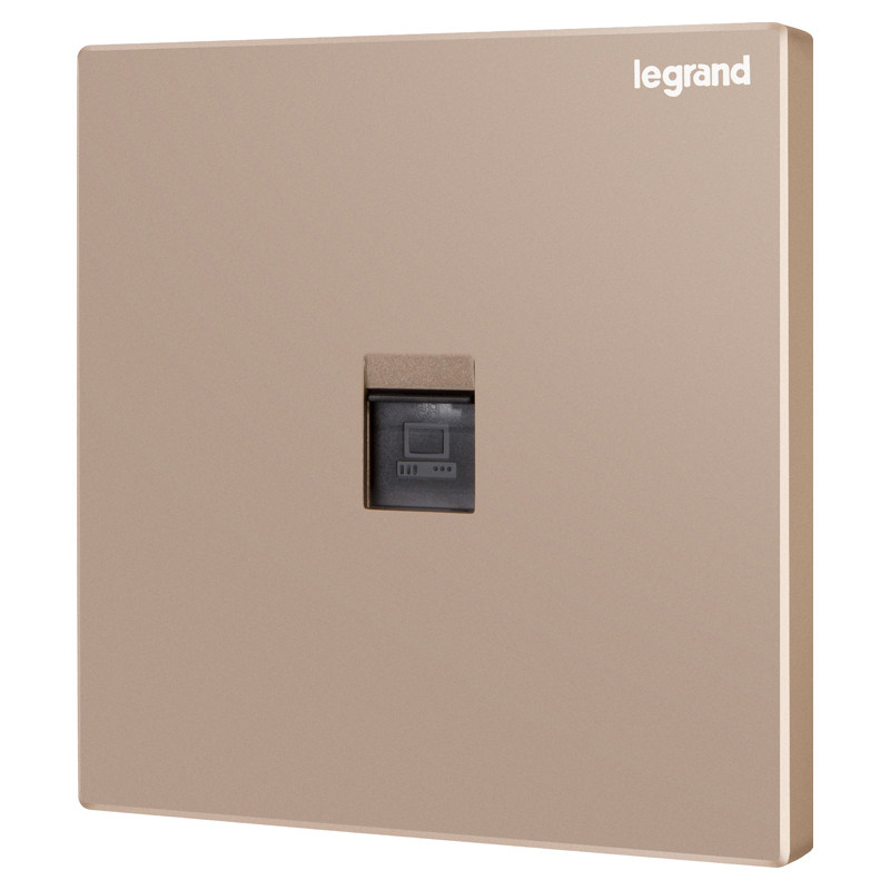 TCL罗格朗爆款开关插座逸景一位电脑插座超五类玫瑰金墙壁开关面