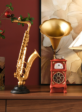 复古怀旧欧式电视柜留声机摆件书房咖啡店工艺品高档家居装饰品