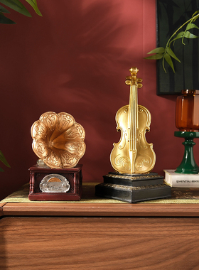 怀旧高级留声机摆件咖啡厅书柜家居电视柜复古装饰品餐边装饰品