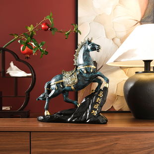 办公室高端开业大气装饰品上档次电视柜高档马摆件酒柜高级工艺品