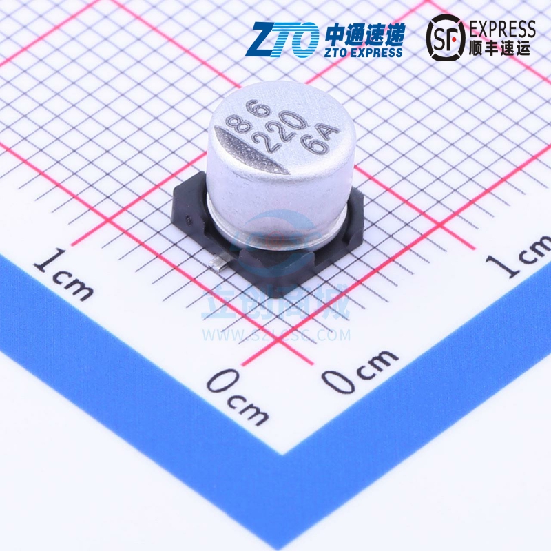 贴片型铝电解电容 6CE220AX SMD,6.3x6mm SUNCON(太阳电子)