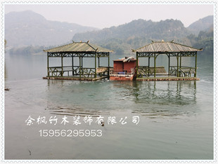 定制竹筏竹排船竹房子竹屋竹建筑竹亭子竹长廊竹牌楼竹篱笆