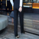 西装 裤 女高腰直筒黑色显瘦弹力藏蓝色高个子职业工作垂感春秋加绒
