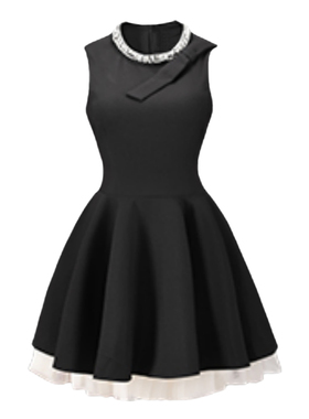 现货设计感千金风小黑裙连衣裙女秋季生日party礼服裙miu系公主裙