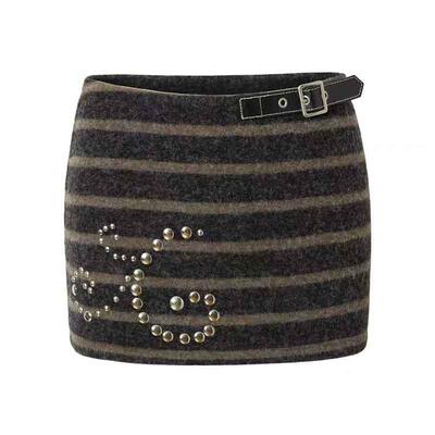 高腰烫钻YK2半身裙时尚