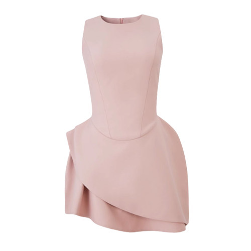 不规则裁剪无袖连衣裙