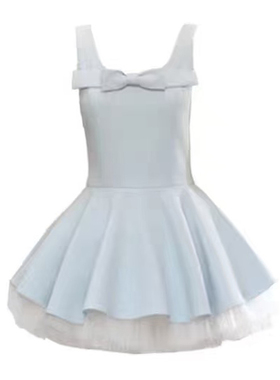 自制设计感富家千金风吊带连衣裙收腰显瘦高级感拼接网纱蓬蓬裙女