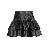 自制原创设计感高腰显瘦显腿长绑带辣妹皮裙蛋糕裙防走光裤 裙女